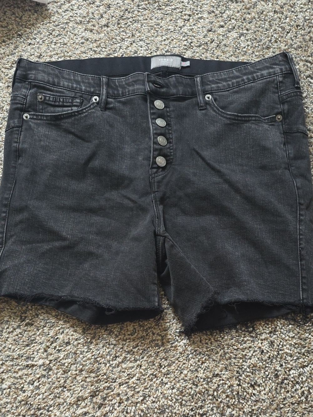 torrid Black High-Rise Button-Fly Denim Shorts